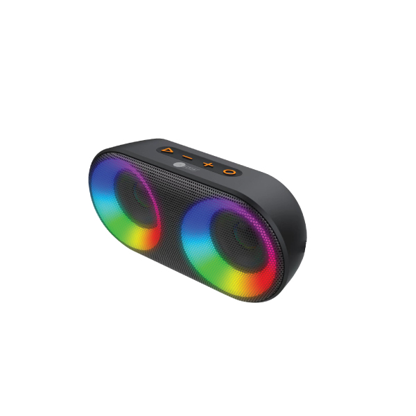 AFRA Bluetooth Speaker, 10 Watts, Black, Plastic Body, Ultra Bass, 3.8-Hour Playtime, LED RGB Lighting, AF-0010BSBK, IPX4 Water Resistance, 2 Years Warranty