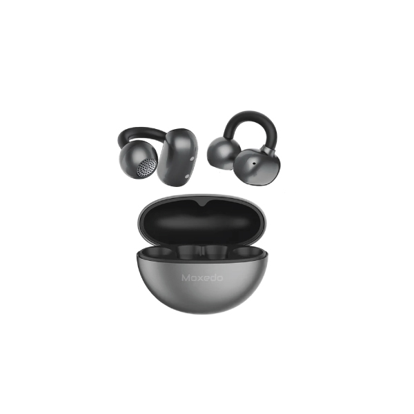 Moxedo True Open Ear Earbuds S8, Bluetooth 5.4 Wireless Earphones with USB-C Case, Ear hook Headphone, Active Noise Cancellation, 24H Battery, Lightweight Design for Running (Gray)