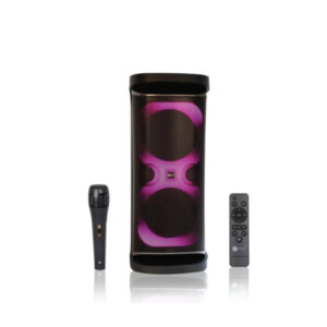 AFRA Party Speaker, 120 Watts, 24kg, Black, 7000Ma Battery, Karaoke Mic, LED Speaker Lighting, AF-120PSBK, 2 Years Warranty