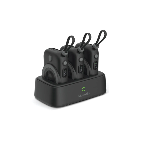 Moxedo Moxedo Combo 3 x 10,000 MaH Power Bank with Charging Dock 15W Power Delivery Wireless Charging with Built-in Type-C Cable