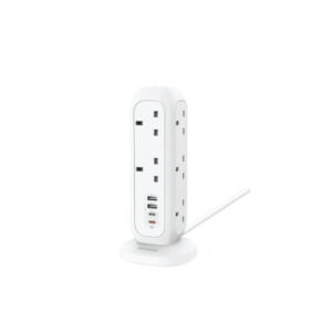 Moxedo Smart-Hub Tower Power Strip Surge Protector 15 in 1 11 AC Sockets + 2 USB-C Ports + 2 USB-A Ports 3250W with 2M Cable Length