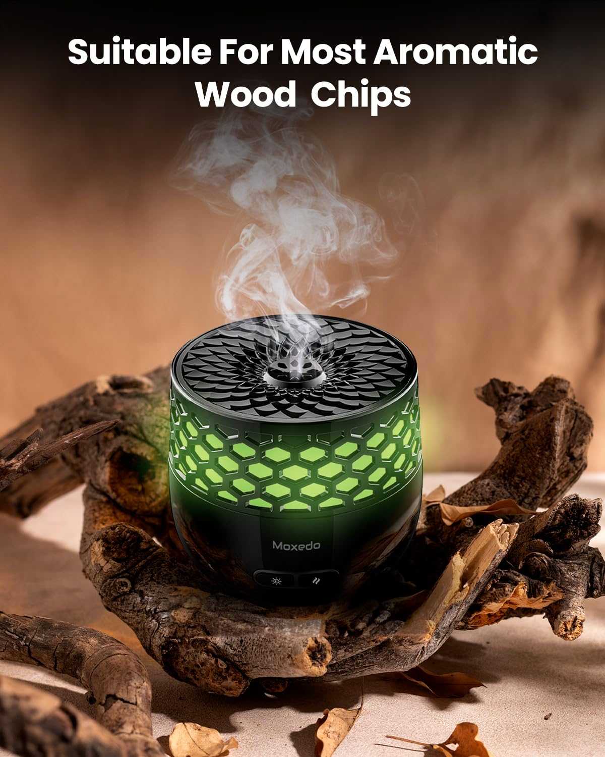 Moxedo Electric Incense Burner Portable Aroma Diffuser with 7 Colors LED Lights ( Black)