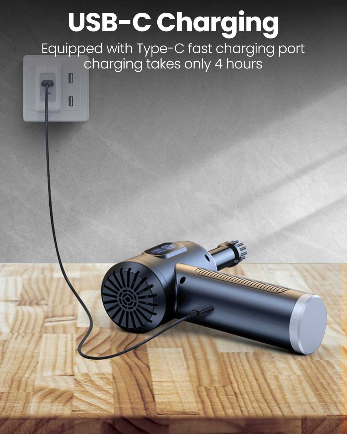Moxedo 2 in 1 Air Duster Cordless 3 Gears Dual Mode Blowing and Vacuuming 50000 RMP for Keyboard Cleaner, Computer and Car