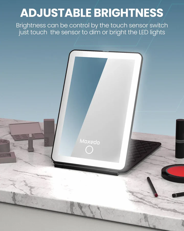Moxedo Portable Vanity Make-Up Mirror Compact Ultra Slim Tabletop Folding Cosmetic Touch Screen Mirror