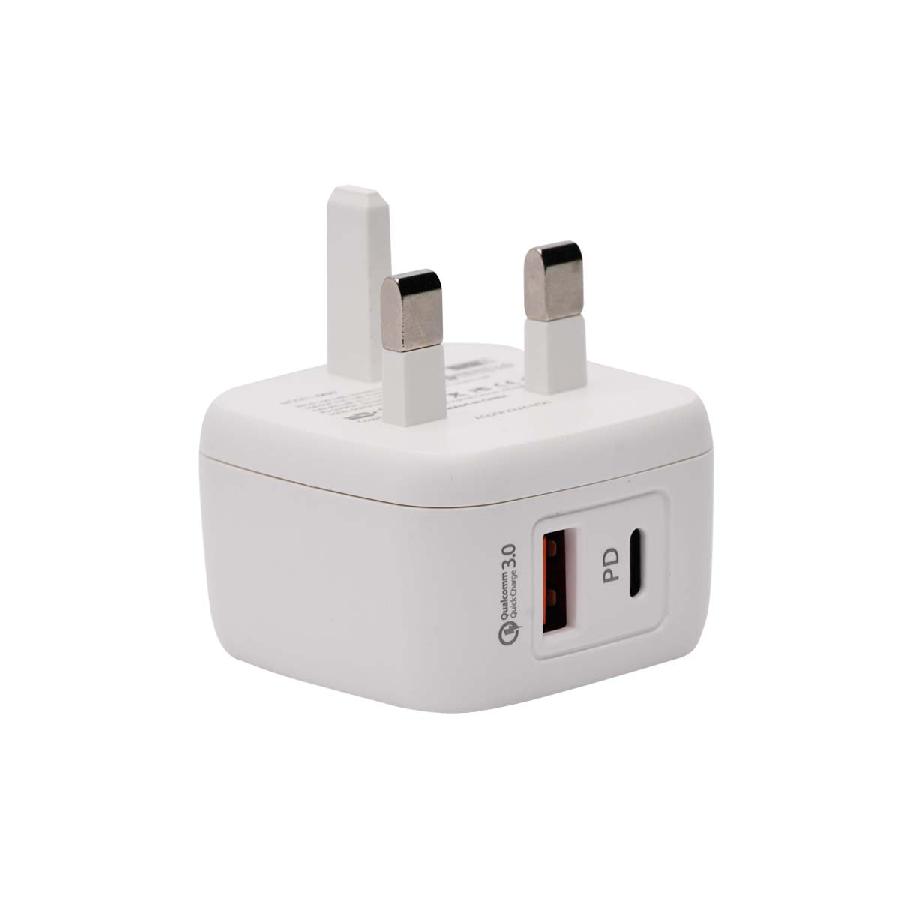 Heatz ZA21 Fast Charging PD USB Adapter – 3-in-1 Cable Support (Type-C, Lightning, Micro USB)