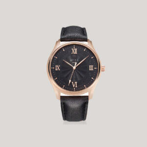 AFRA Maximus Gentleman’s Watch, Rose Gold Case, Leather Strap, Water Resistant 30m