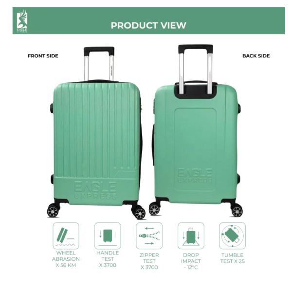 EAGLE EXPRESS FUSION ABS HARD TROLLEY BAG LIGHT GREEN (EE-AHT-114)