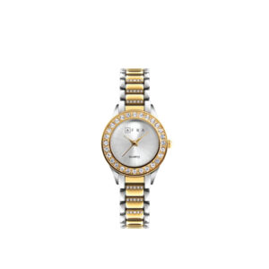 AFRA SHEIN LADIES WATCH GOLD/SILVER CASE SILVER DIAL SILVER/GOLD BRACELET
