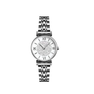 AFRA ESME LADIES WATCH SILVER CASE WHITE CASE SILVER BRACELET