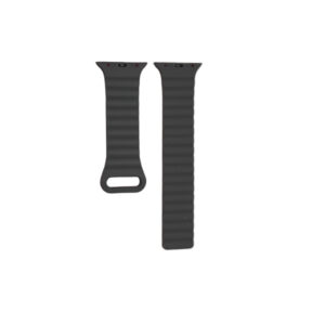 Grey and wine red silicone strap with magnetic closure for Apple Watch 42/44/45mm – sleek, secure, and sporty
