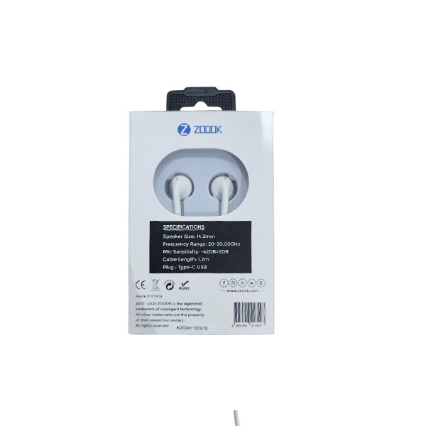 ZOOOK Genius Type-C earphones offer HD sound, extra bass, and noise-isolating mic for clear calls. Compatible with USB-C devices. Shop now!