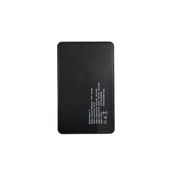 ZOOOK Speedo 10 ultra compact powerbank with 10000mAh battery and 22.5W fast charging – portable black power bank with dual USB ports